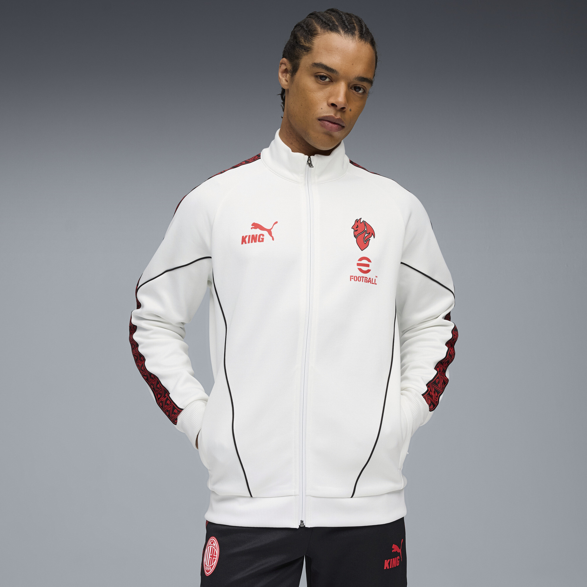 PUMA AC Milan KING Anthem Jacke Herren, Kleidung, Weiß, L