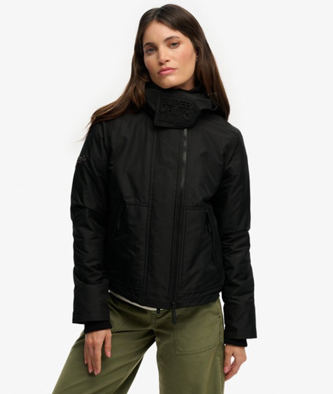 Superdry Damen Arctic Windcheater Jacke mit Kapuze Black - Größe: 42