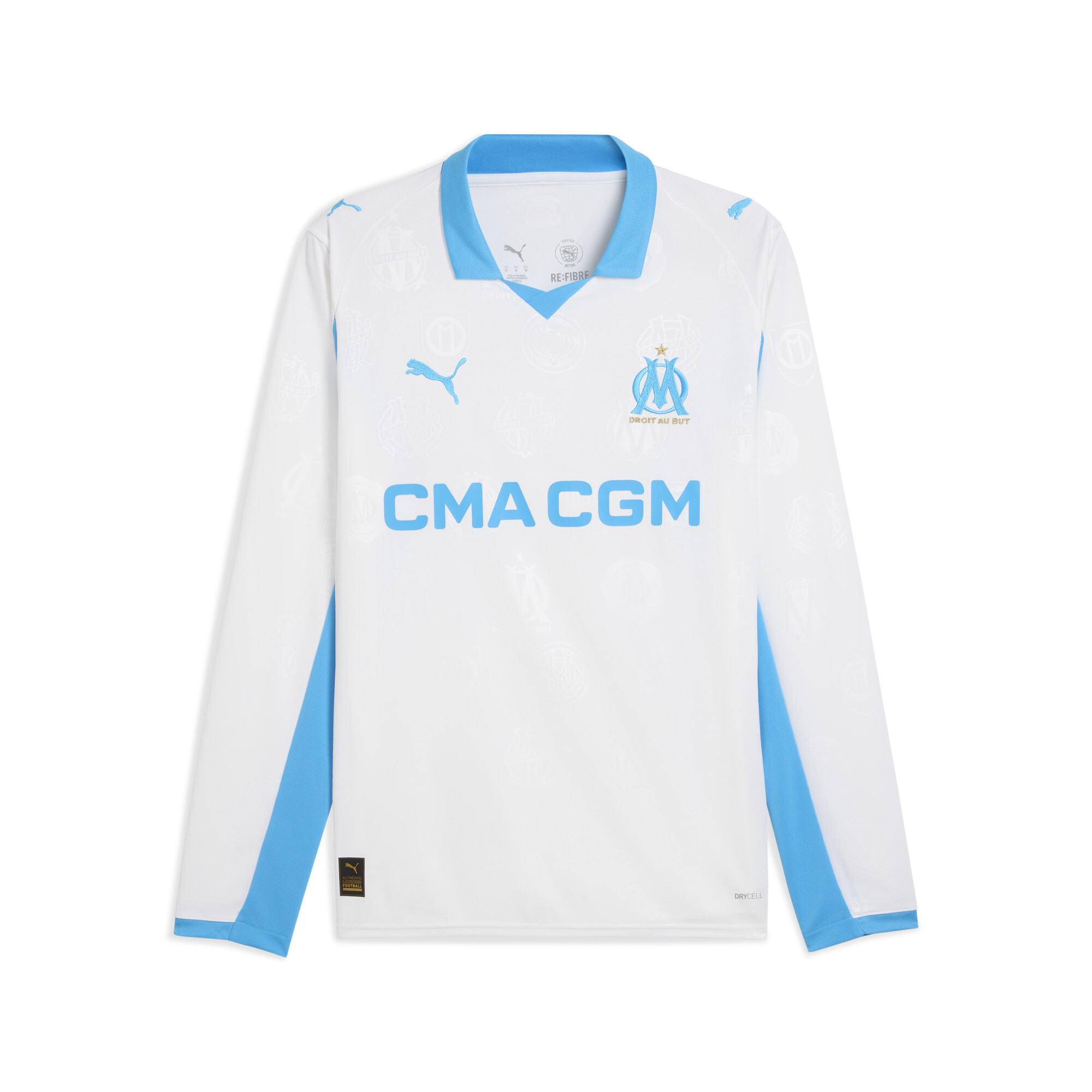 PUMA Olympique de Marseille 25/26 Langarm-Heimtrikot Herren, Accessoires, Weiß, 3XL