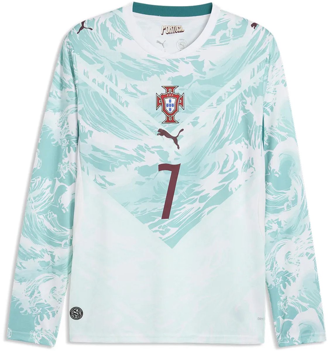 PUMA Portugal Spieler-Langarm-Auswärtstrikot Herren, Accessoires, Weiß, L