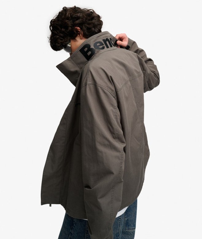 Superdry Herren Bench Ripstop-jacke mit Hohem Kragen Dark Grey - Größe: S