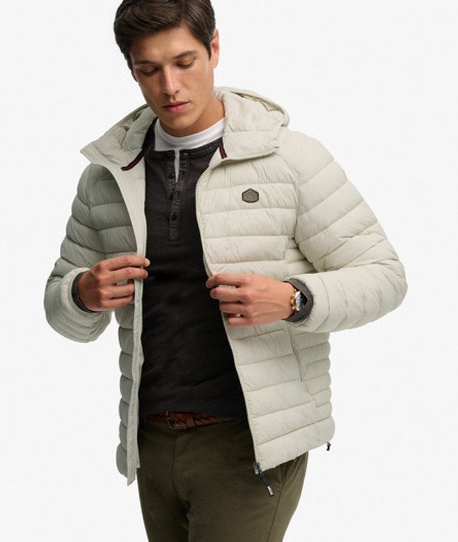 Superdry Herren Fuji Lite Kapuzenjacke Beige - Größe: Xxxl