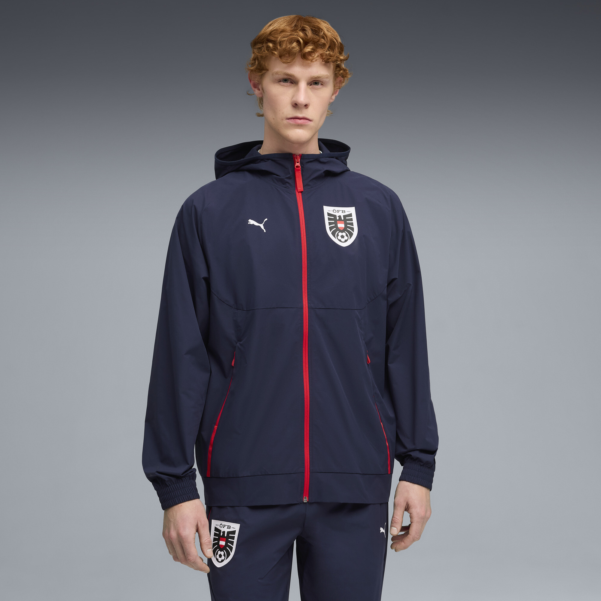 Österreich PUMATECH Gewebte Jacke Herren, Kleidung, Blau, XS