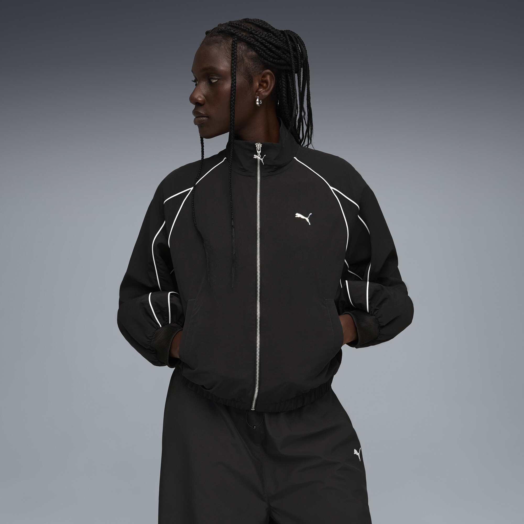 PUMA T7 Balloon Jacke Damen, Kleidung, Schwarz, M