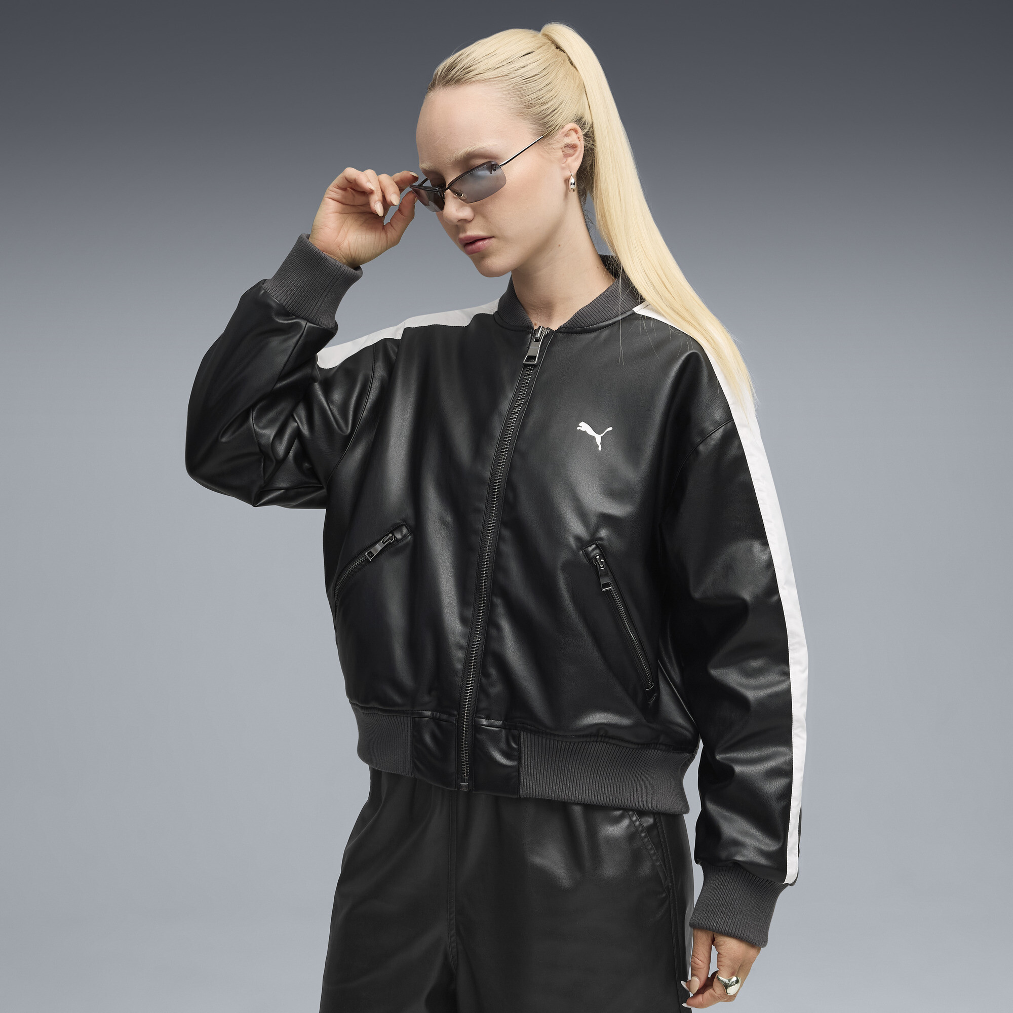 PUMA T7 Bomberjacke Damen, Kleidung, Schwarz, XS