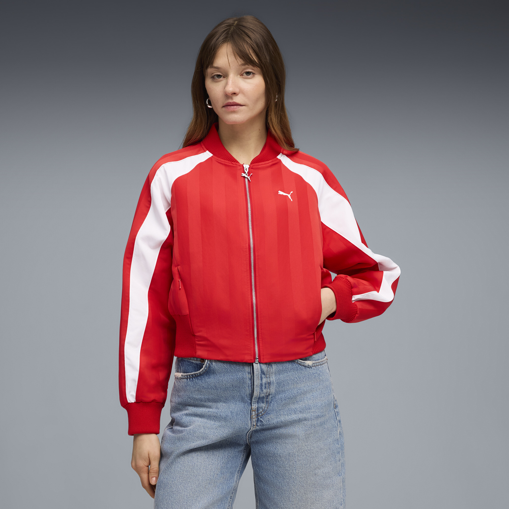 FUTURE.PUMA.ARCHIVE Oversized Jacke Unisex, Kleidung, Rot, XXS