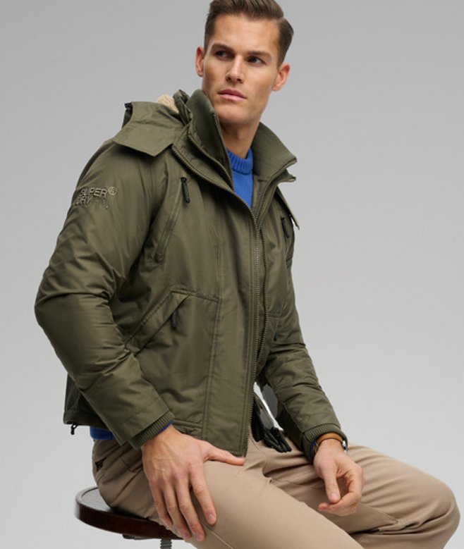 Superdry Herren Kapuzen-arctic-windbreaker-jacke Khaki - Größe: M