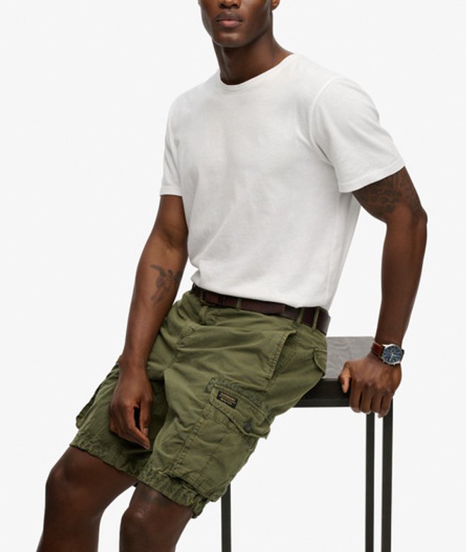 Superdry Herren Parachute Light Shorts Green - Größe: 32