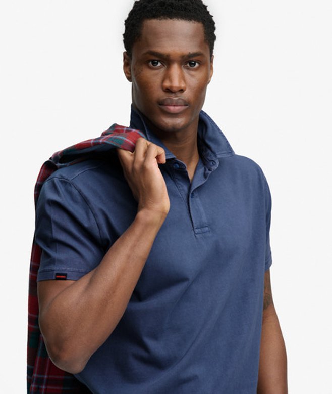 Superdry Herren Essential Jersey Poloshirt Blue - Größe: M