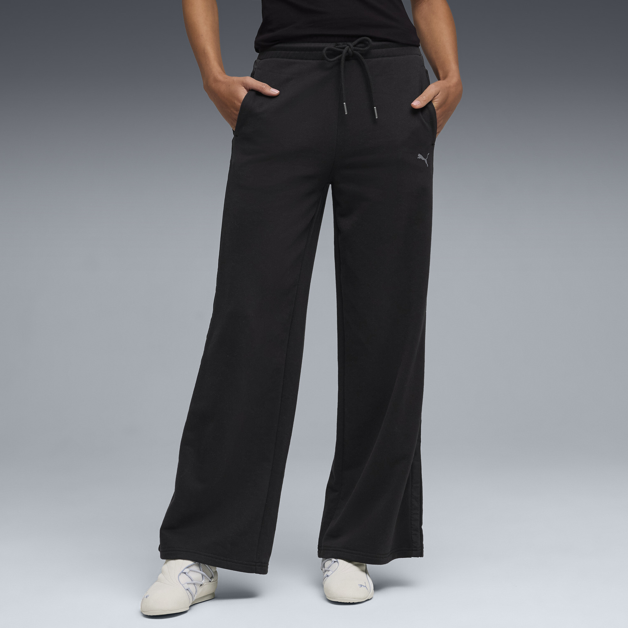 PUMA HER High-Waist Wide-Leg Hose Damen, Kleidung, Schwarz, XS