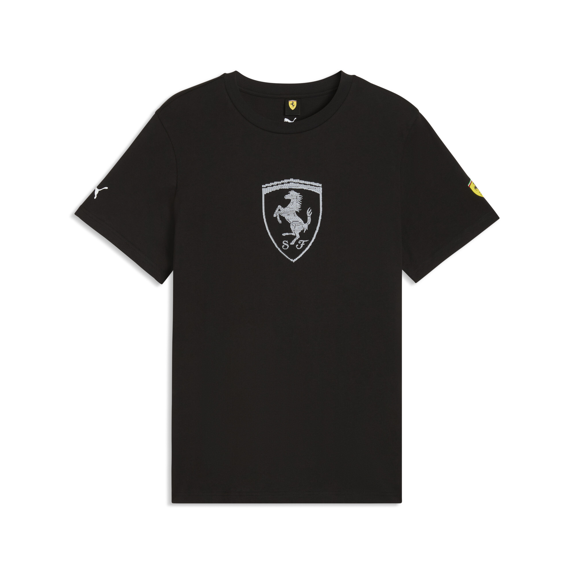 PUMA Scuderia Ferrari Tonal Shield T-Shirt Herren, Accessoires, Schwarz, S
