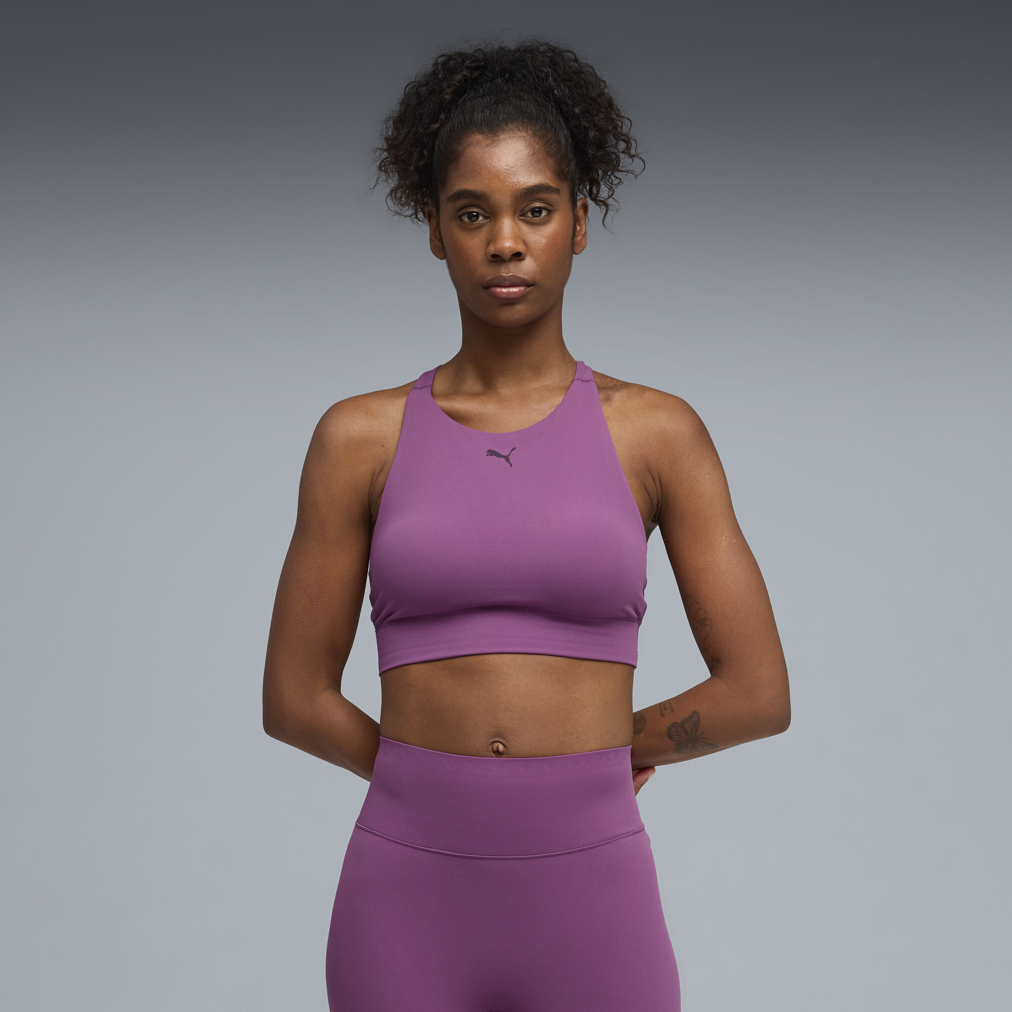 PUMA SHAPELUXE High Neck BH Damen, Kleidung, Lila, XS