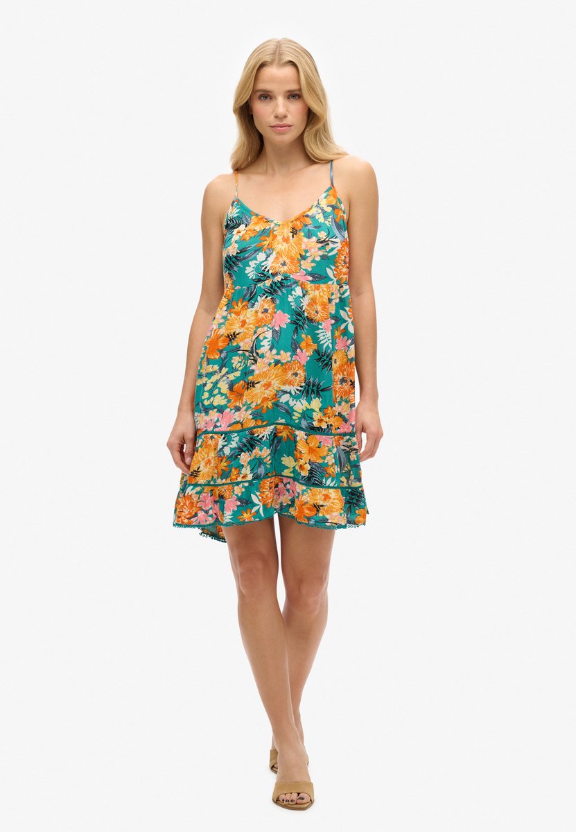 Superdry Damen Blau, Gelb und Rosa Minikleid Blumendruck, Größe: 34 - Größe: 34