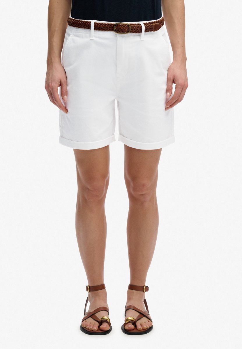 Superdry Damen Chino Shorts White - Größe: 42