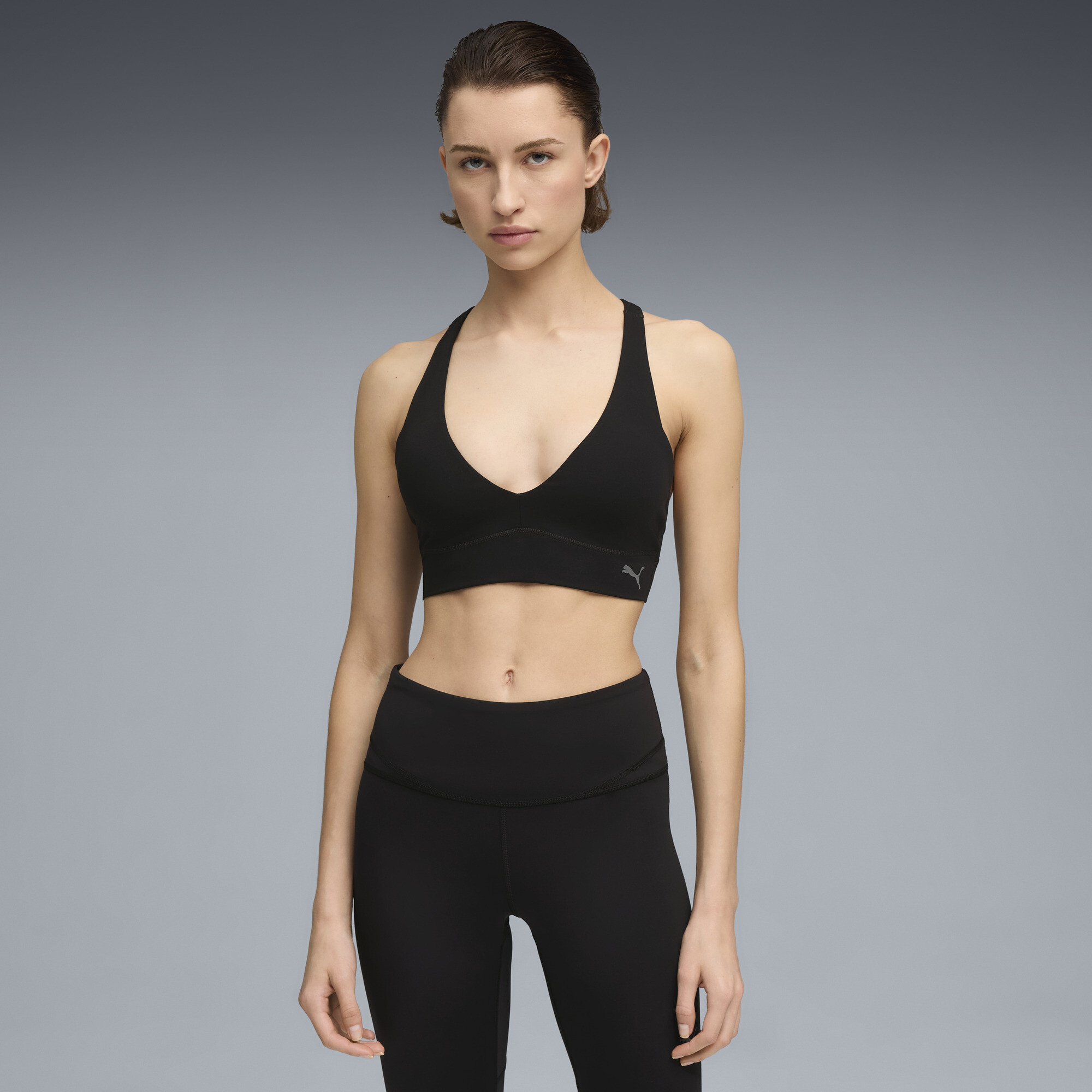 PUMA SHAPELUXE Tief ausgeschnittener BH, Kleidung, Schwarz, L