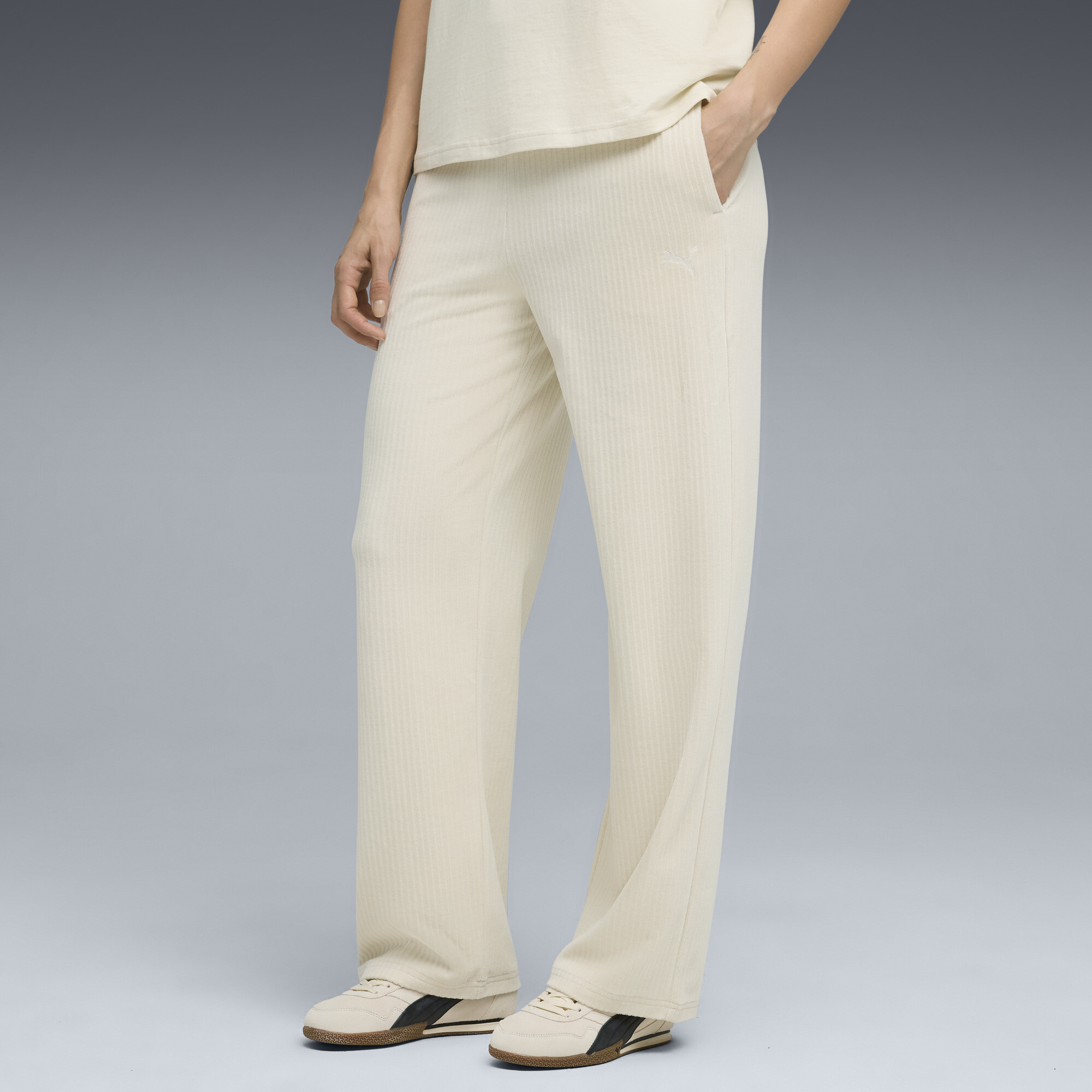 PUMA Essentials Elevated Straight Leg Hose Damen, Kleidung, Weiß, XXL
