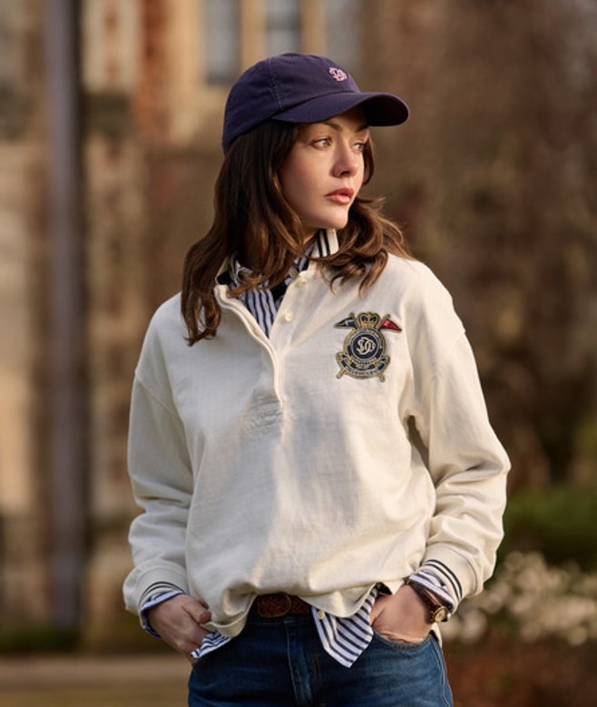 Superdry Damen Crest Rugby-shirt White - Größe: 38