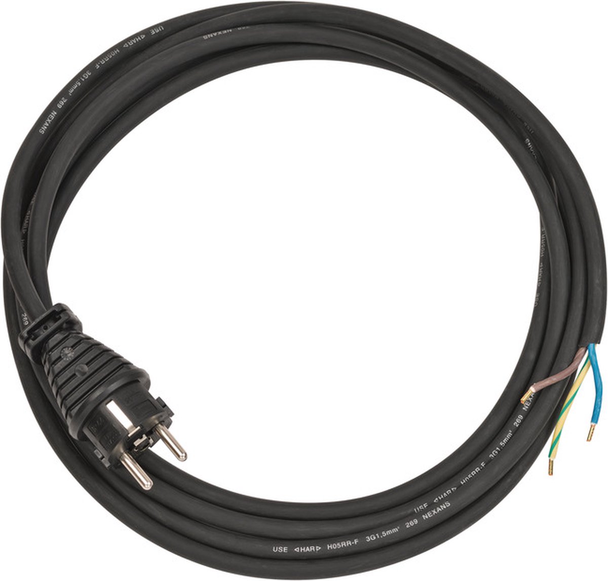 2 x Brennenstuhl Anschlussleitung 3m H05RR-F 3G1,5 Schutzkontakt-Steck