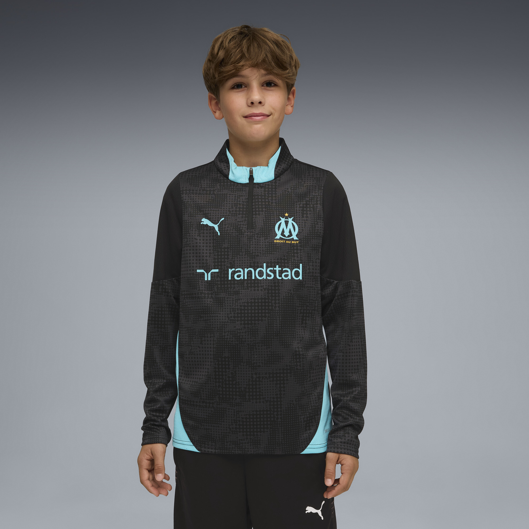 PUMA Olympique de Marseille Trainingstop Teenager, Kleidung, Schwarz, 15-16Y