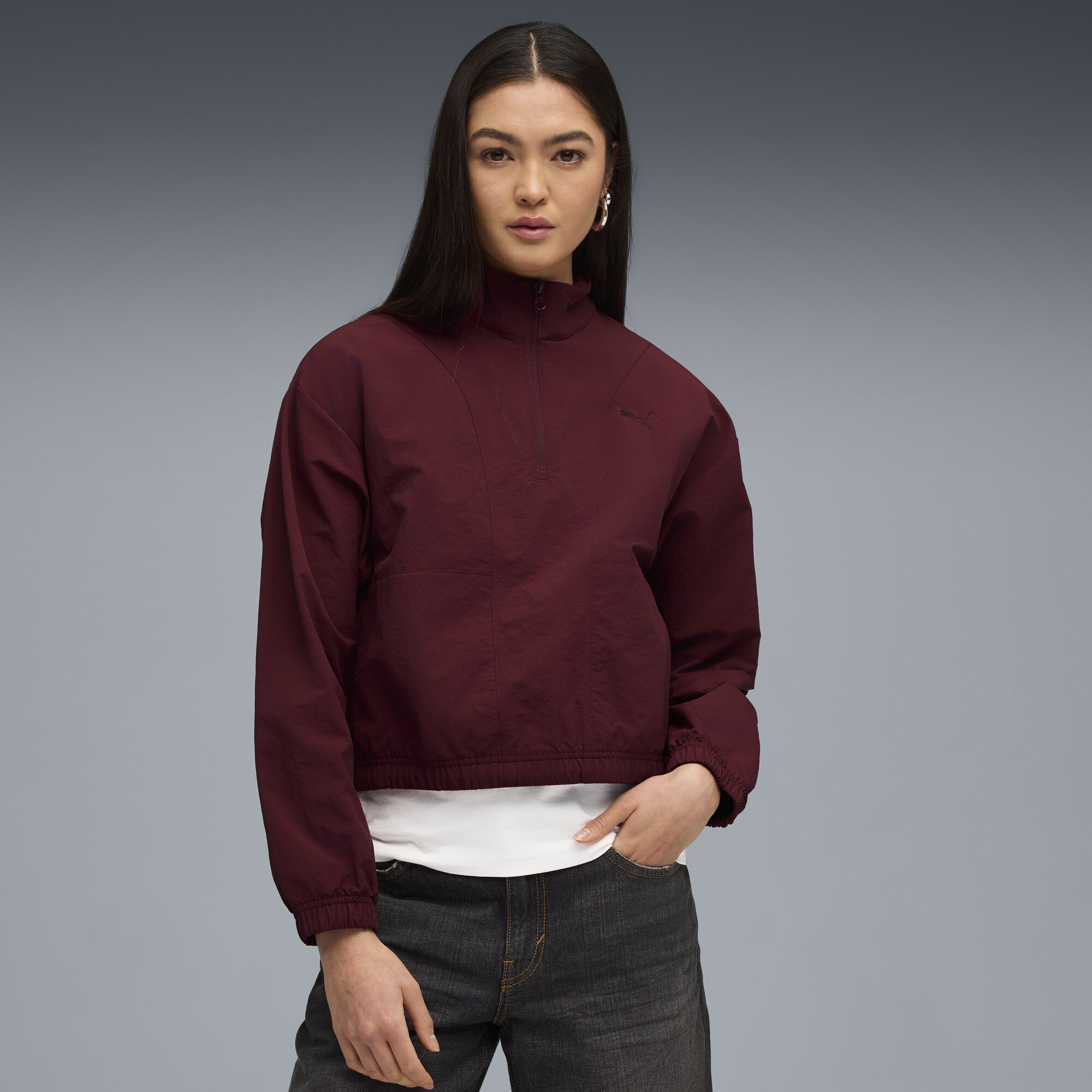 PUMA HER Relaxed Sweatshirt Damen, Accessoires, Rot, M