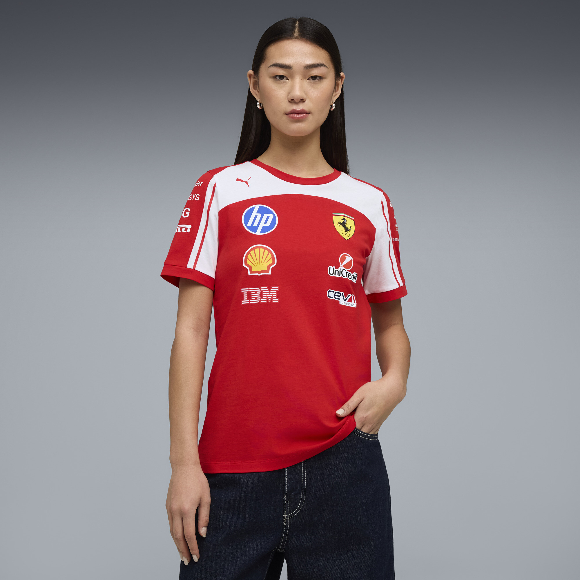 PUMA Scuderia Ferrari HP Replica T-Shirt Damen, Kleidung, Rot, L