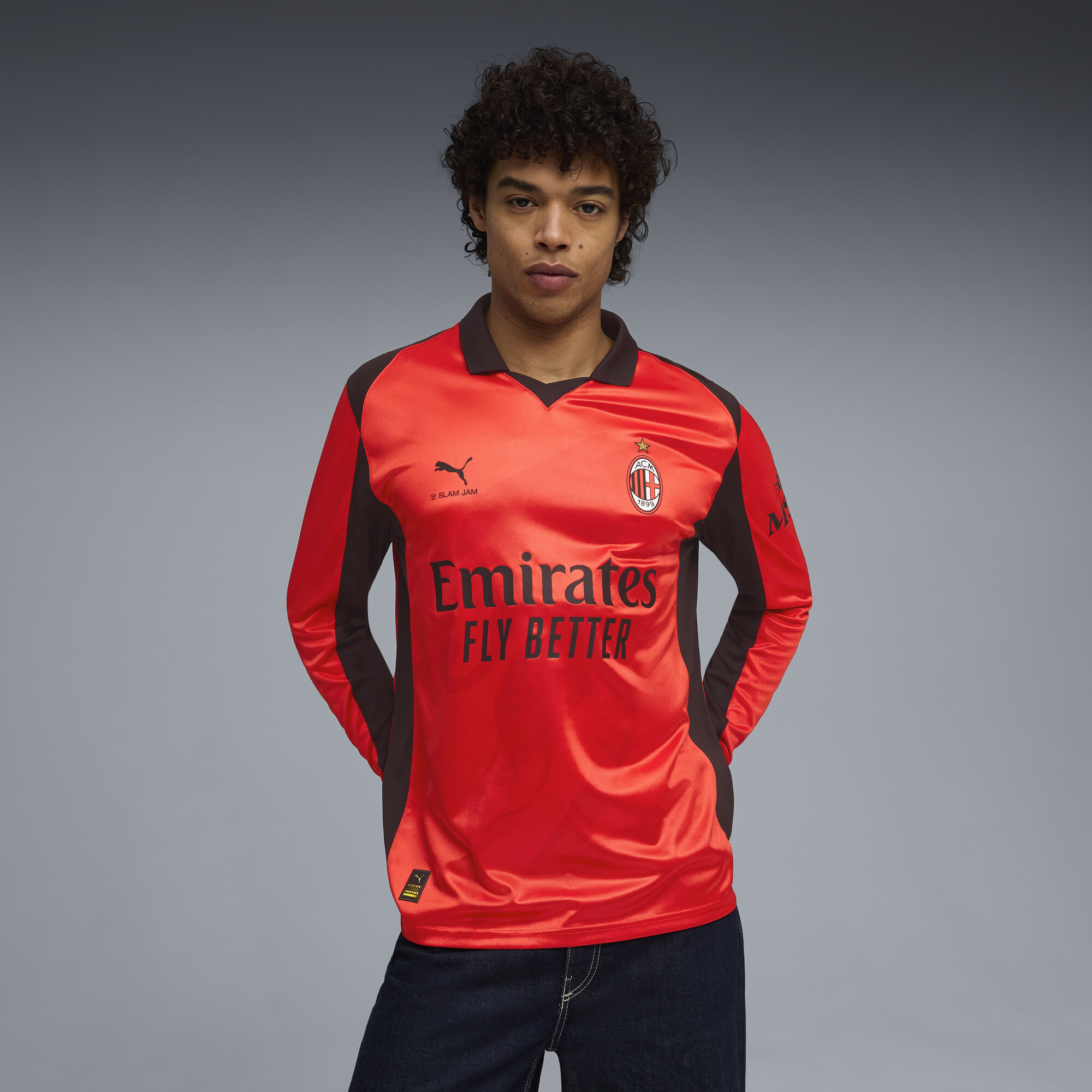 PUMA AC MILAN x SLAM JAM Langarmtrikot, Kleidung, Rot, XL