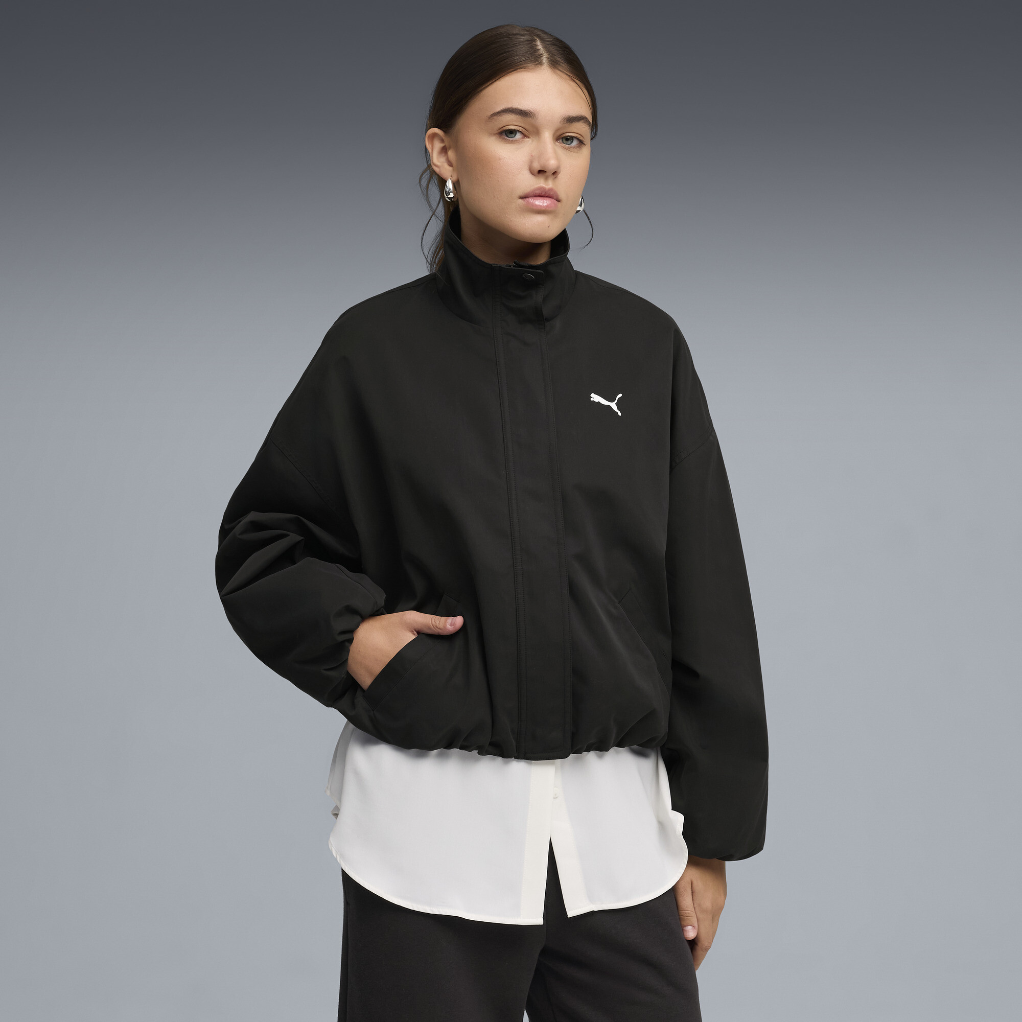 PUMA Style Jacke Damen, Kleidung, Schwarz, L