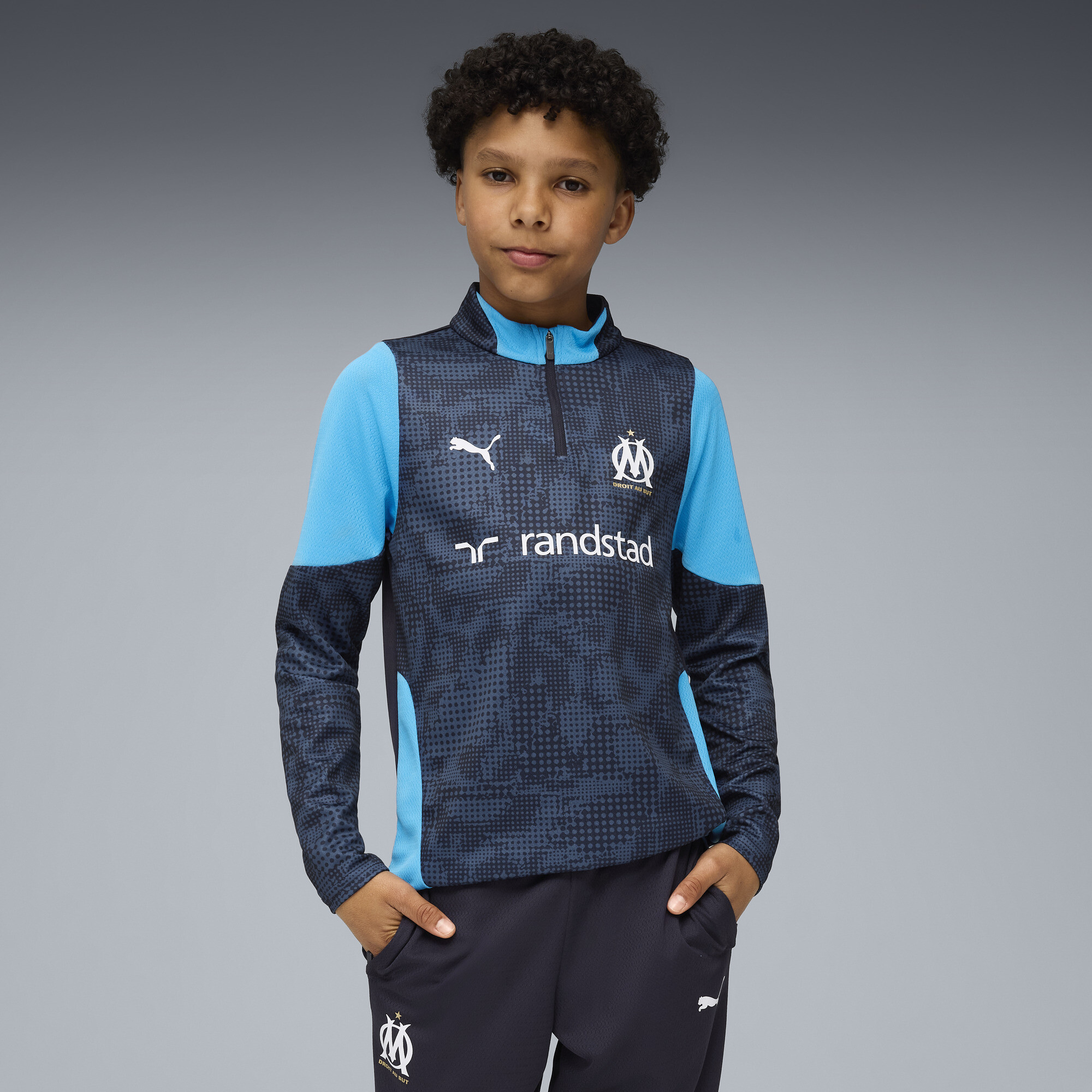 PUMA Olympique de Marseille Trainingstop Teenager, Kleidung, Blau, 5-6Y