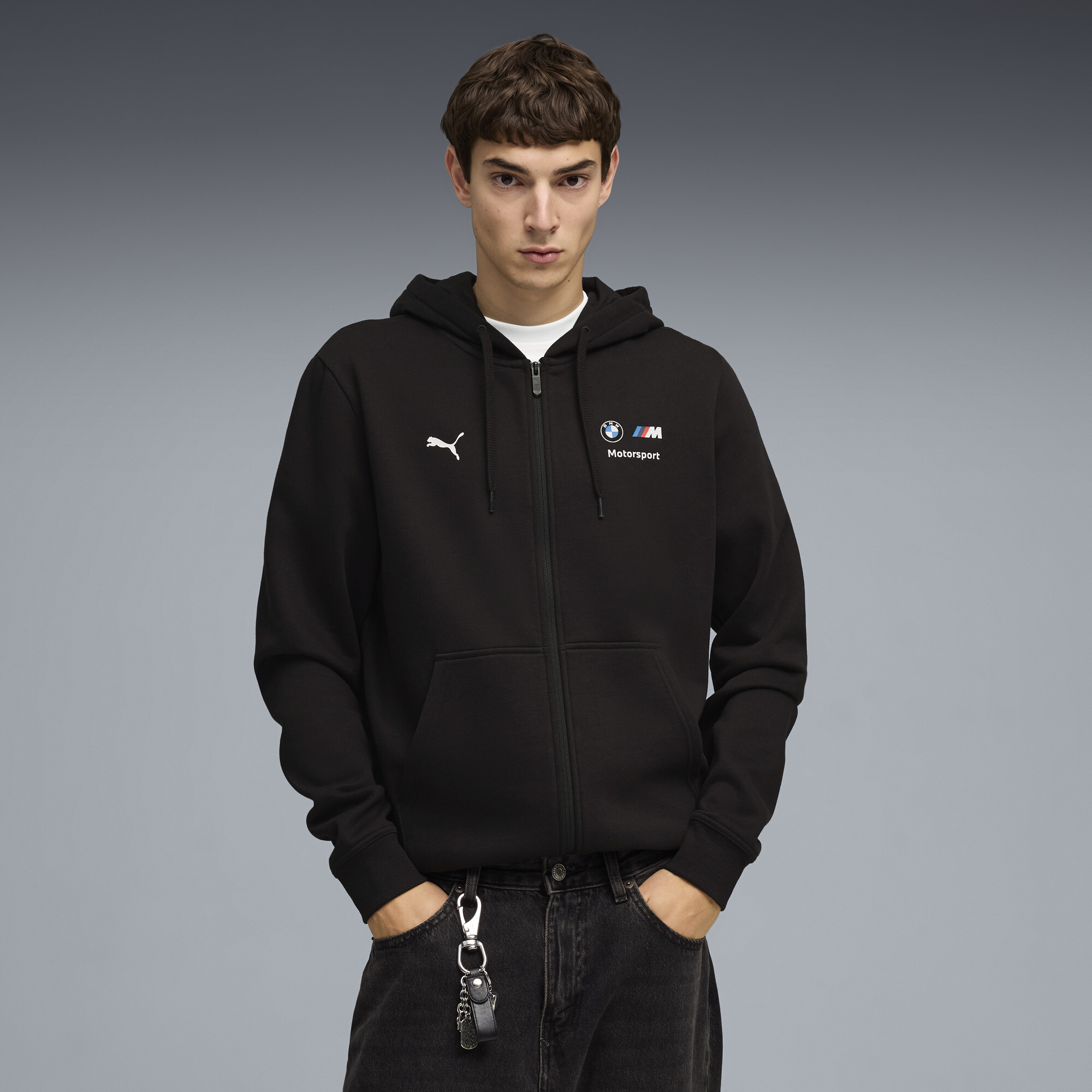 PUMA BMW M MOTORSPORT Essentials Fleece-Trainingsjacke Herren, Accessoires, Schwarz, XL