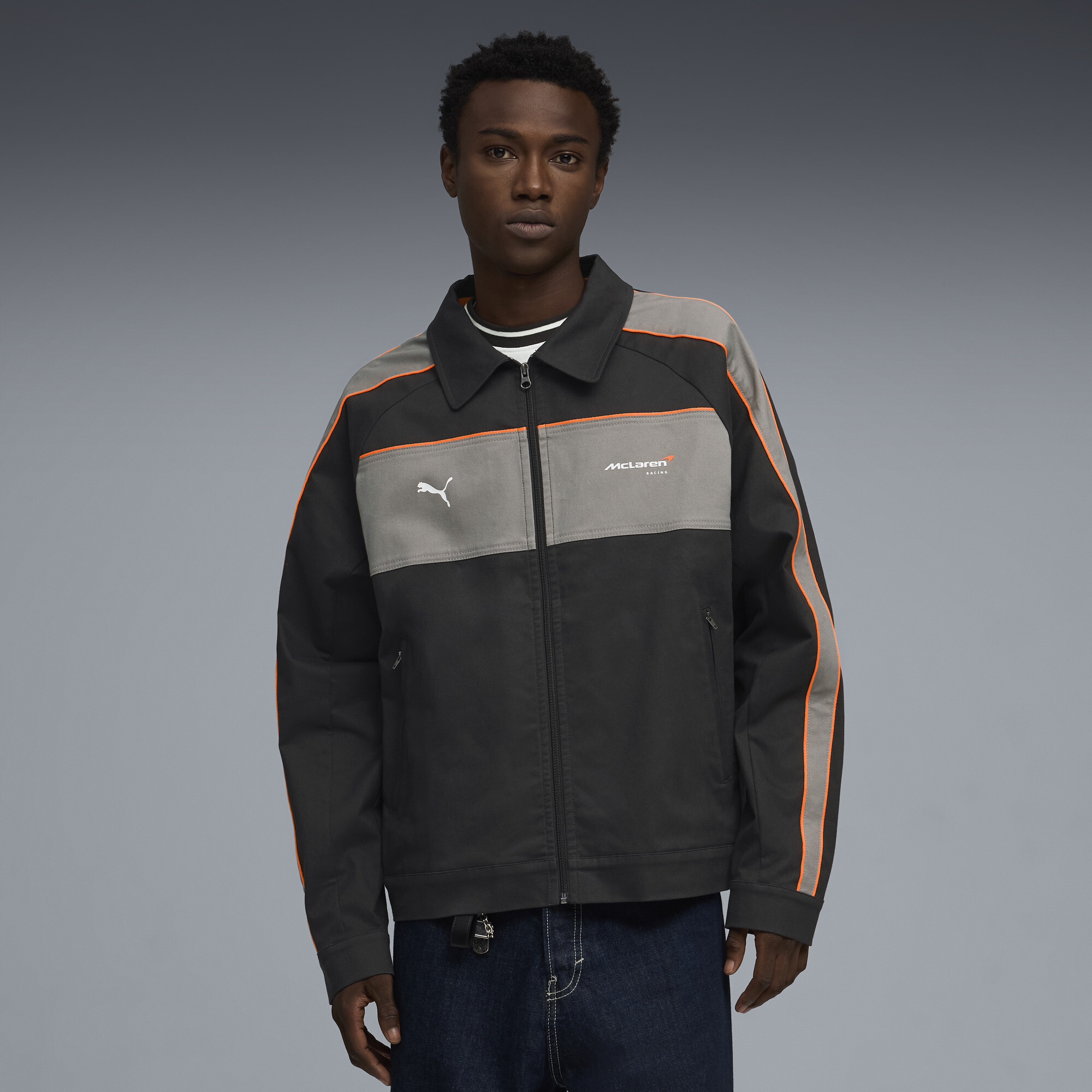 PUMA McLAREN RACING Coach T7 Jacke Herren, Kleidung, Grau, S