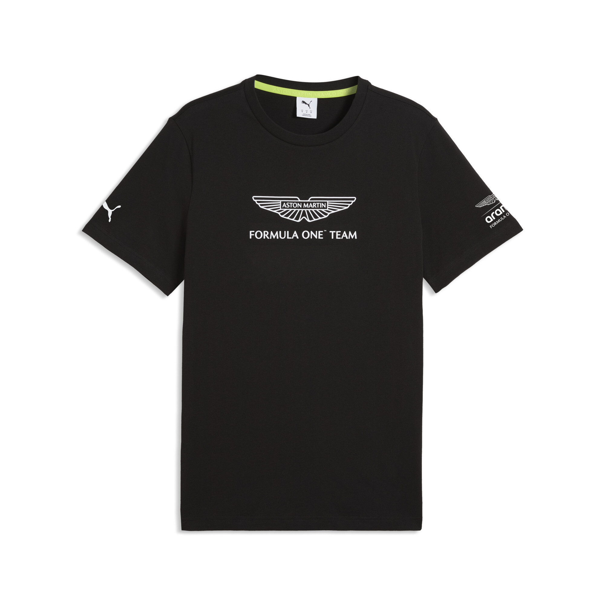 PUMA x ASTON MARTIN ARAMCO F1® TEAM Essentials T-Shirt Herren, Accessoires, Schwarz, L