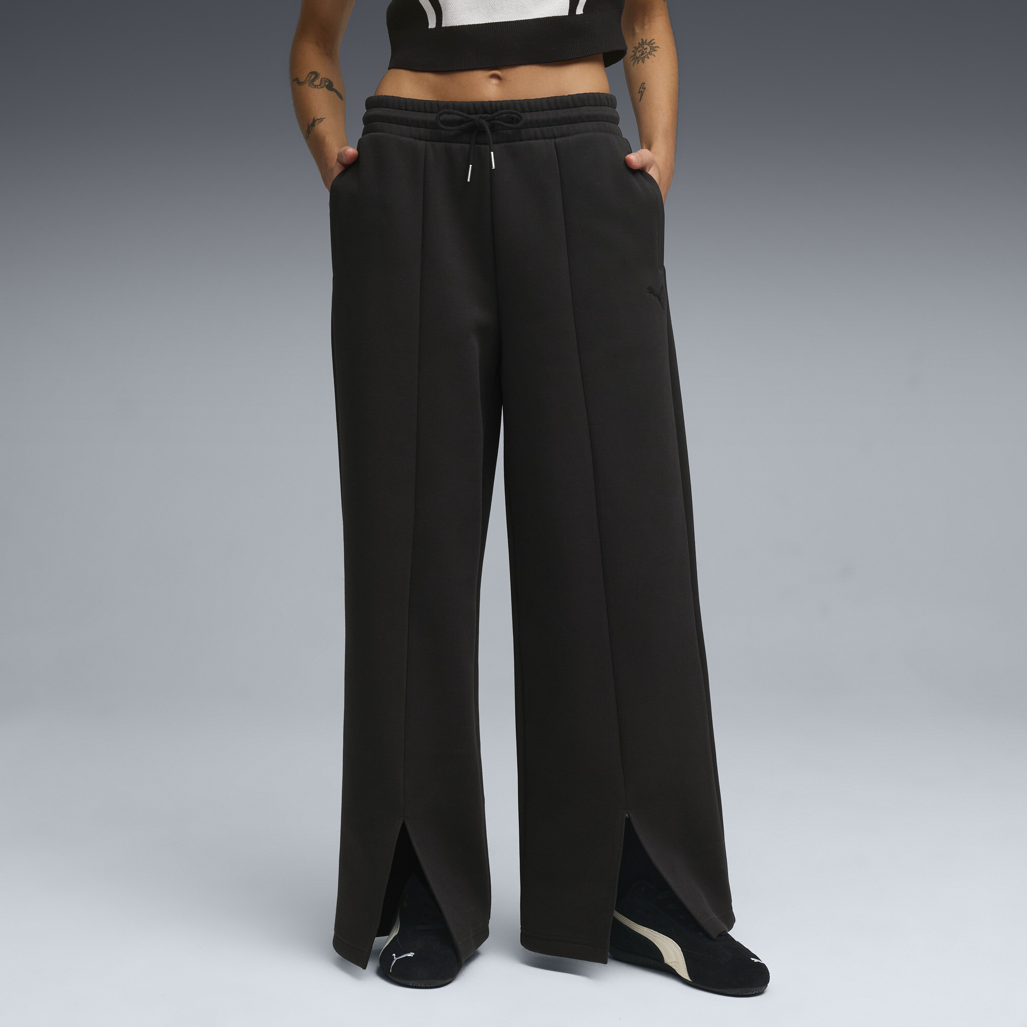 PUMA Wardrobe Essentials Relaxed Hose Damen, Kleidung, Schwarz, S