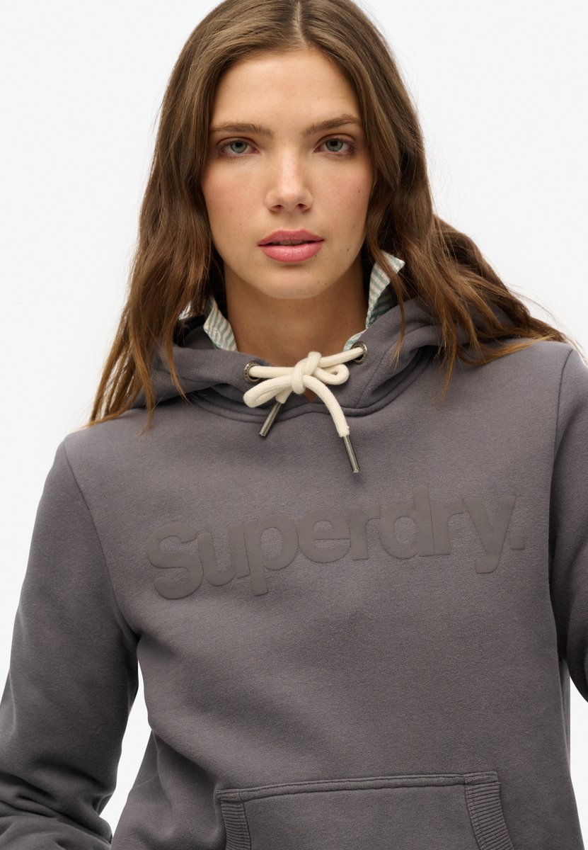 Superdry Women's Farblich Abgestimmtes Core Hoodie Dunkelgrau - Größe: 38