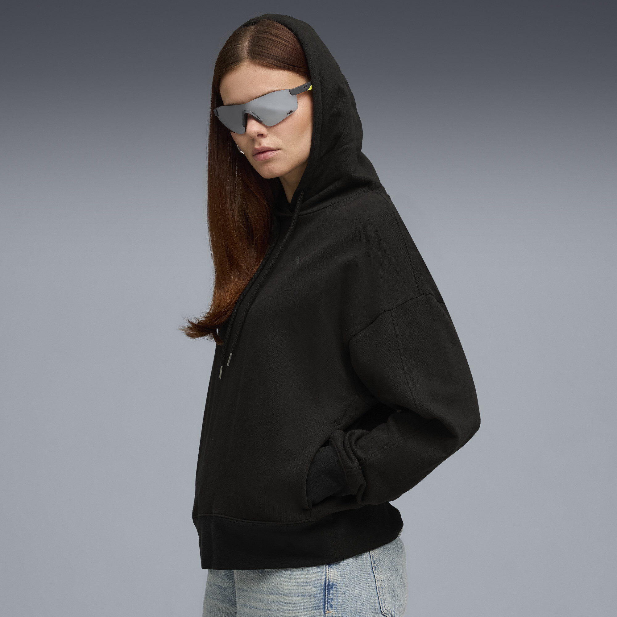 PUMA HER Oversized Hoodie Damen, Kleidung, Schwarz, XXS