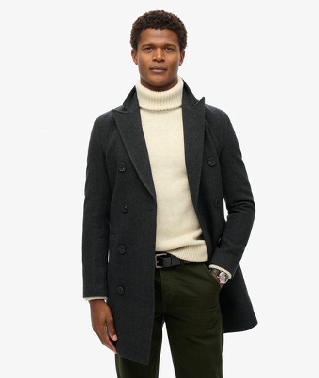 Superdry Herren The Merchant Store - Stadtmantel Schwarz - Größe: S