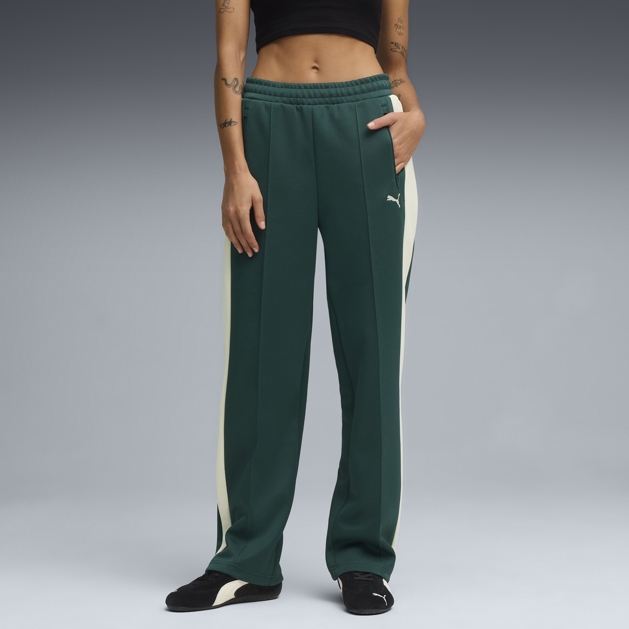 PUMA T7 Always On Straight Trainingshose Damen, Accessoires, Grün, M