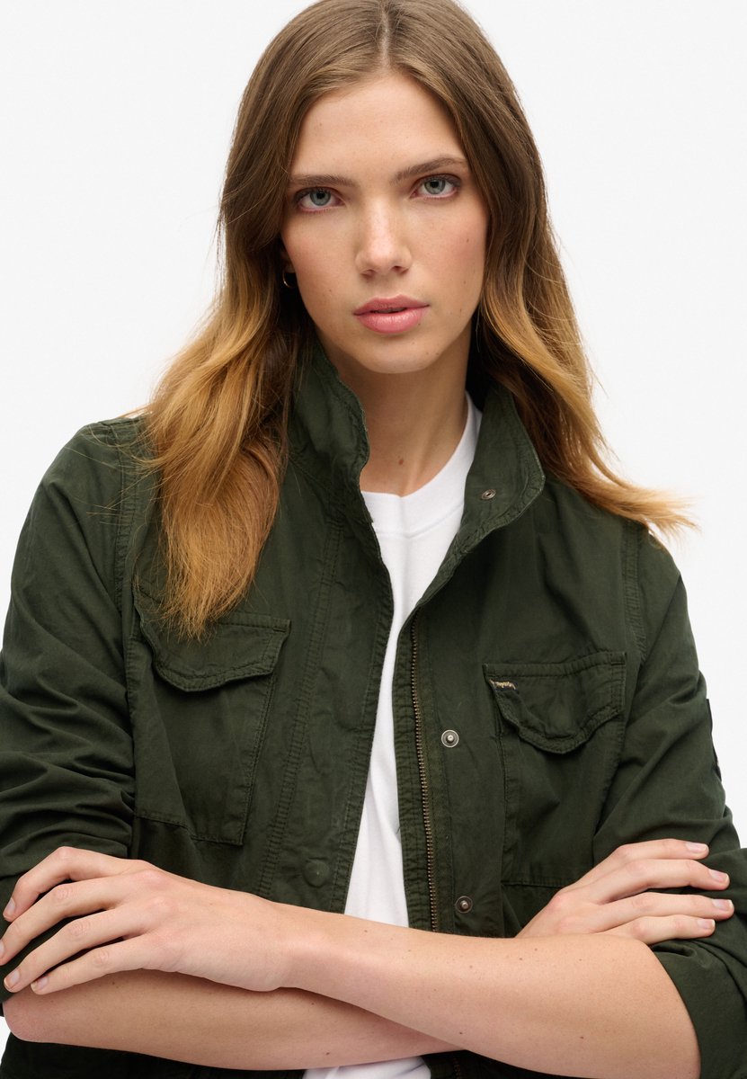 Superdry Damen M65 Verzierte Militärjacke Grün - Größe: 44
