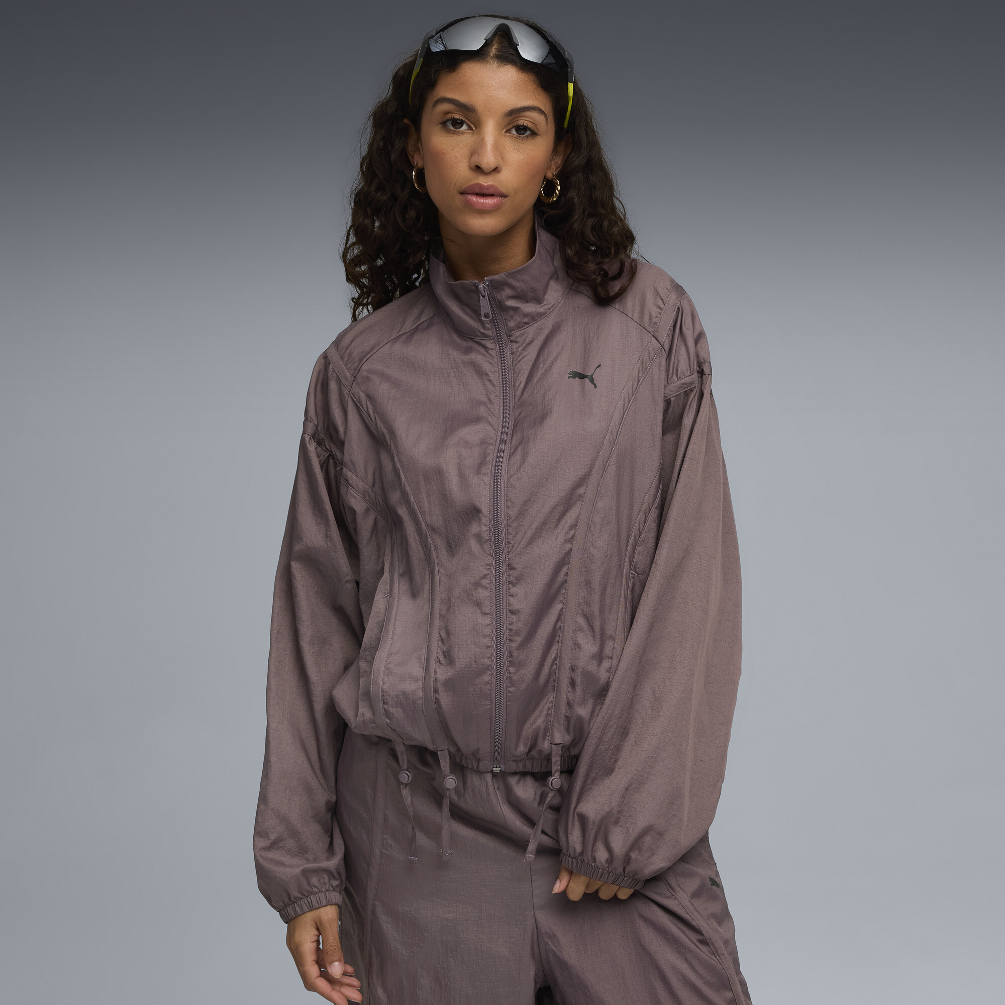 PUMA DARE TO Oversized Gewebte Jacke Damen, Kleidung, Lila, XXS