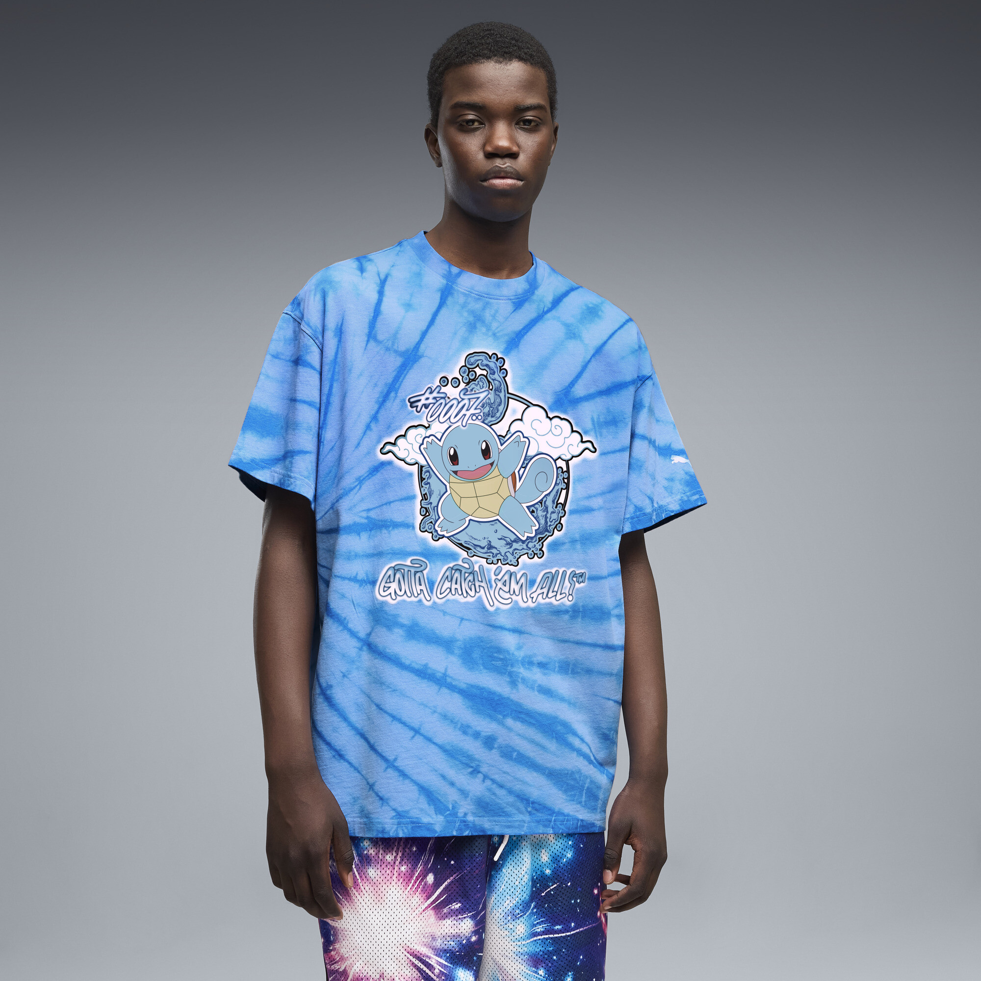 PUMA x POKÉMON Squirtle Oversized T-Shirt Herren, Kleidung, Blau, 3XL