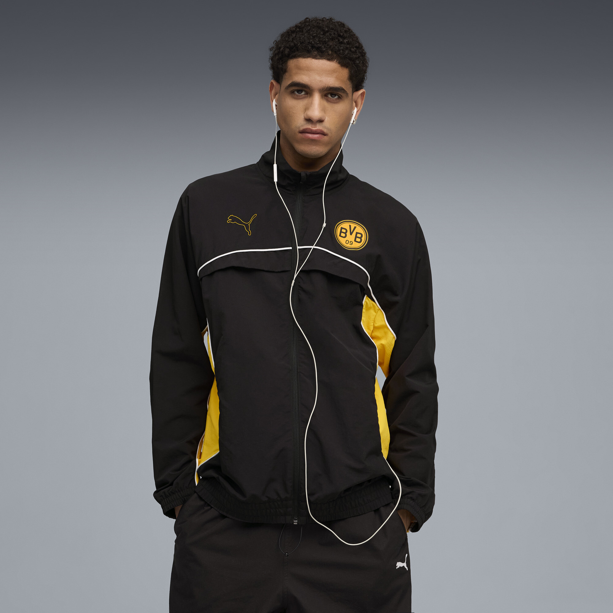 PUMA Borussia Dortmund FtblStatement Cellerator Jacke Herren, Kleidung, Schwarz, S