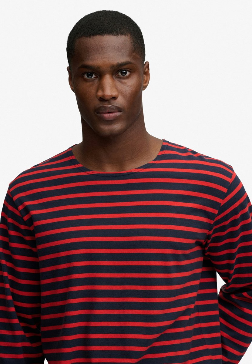 Superdry Herren The Merchant Store Gestreiftes Langarmshirt Navy - Größe: S