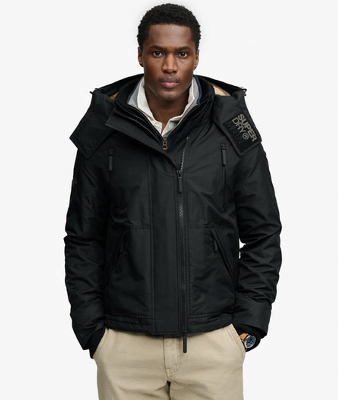 Superdry Herren Kapuzen-arctic-windbreaker-jacke Black - Größe: L