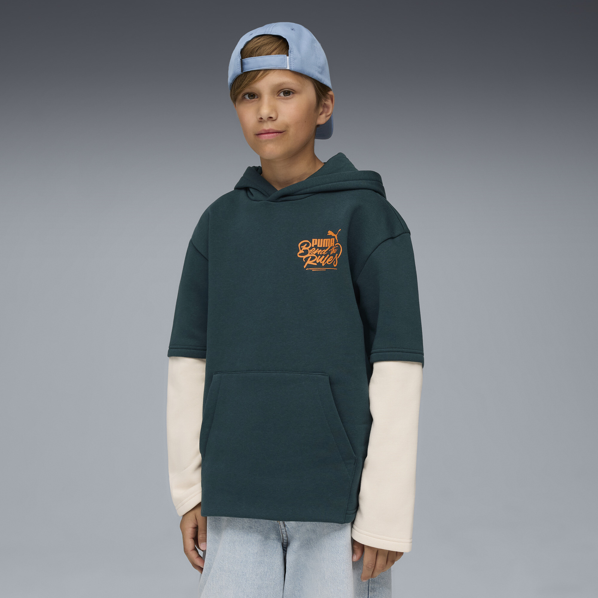 PUMA MID90s LayeRot Hoodie Teenager, Accessoires, Grün, 13-14Y