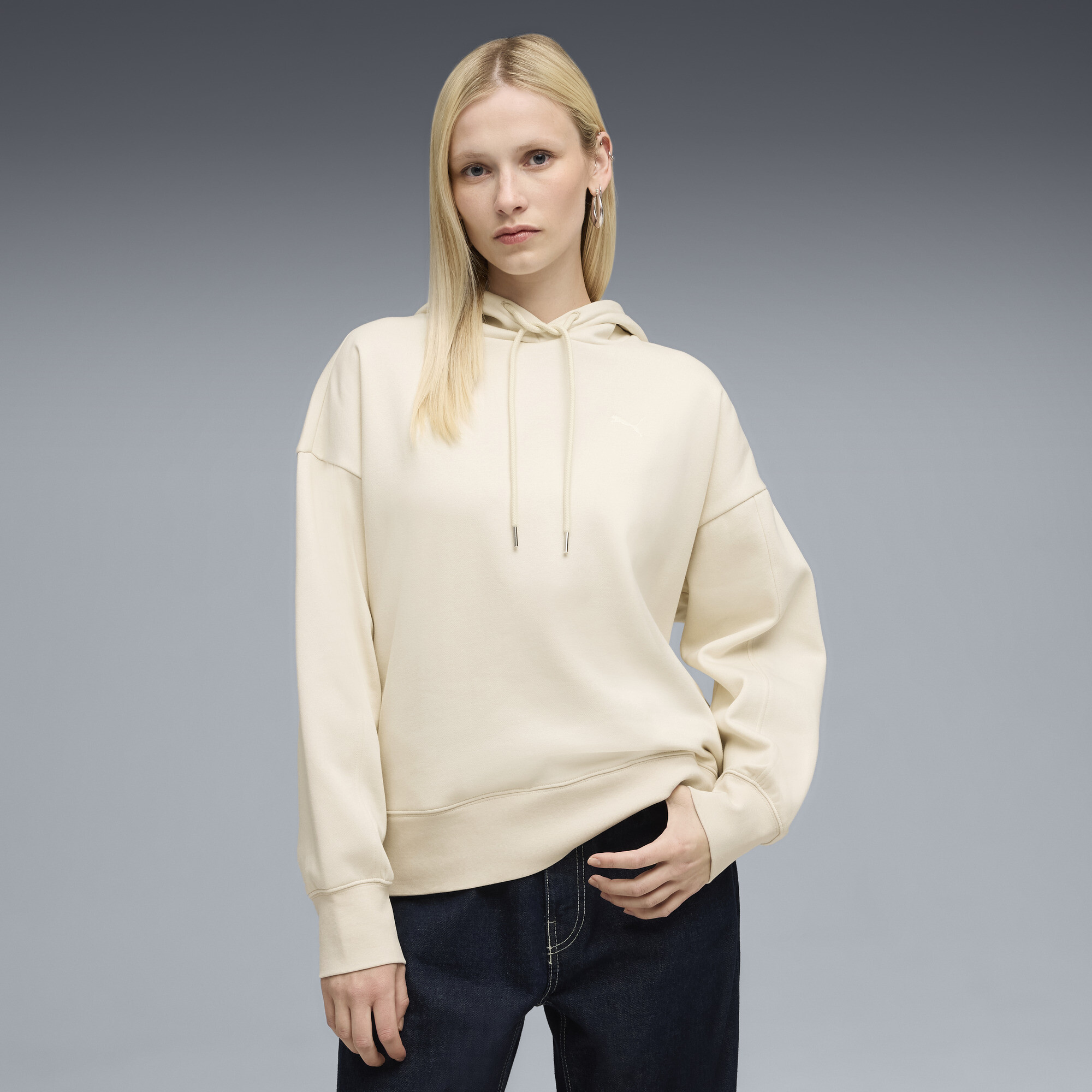 PUMA HER Oversized Hoodie Damen, Kleidung, Weiß, XXS
