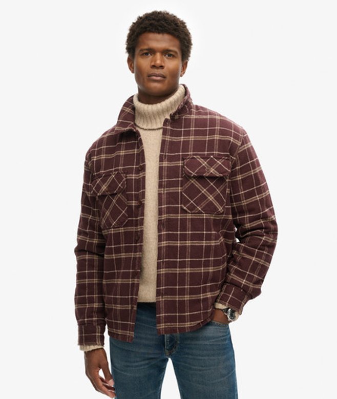 Superdry Herren Surplus Karojacke Rot - Größe: Xxl