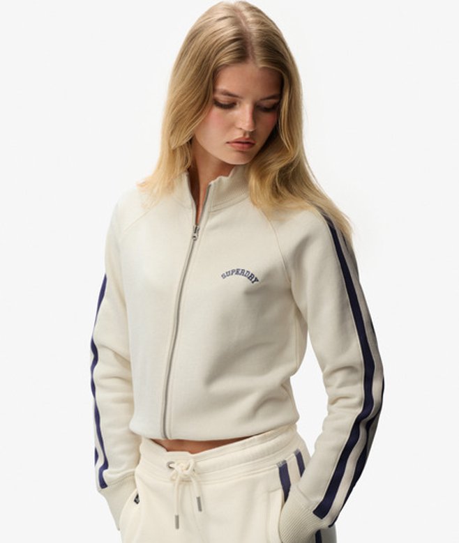 Superdry Damen Athletic Essentials Logo Trainingsjacke White - Größe: 36
