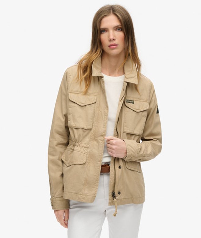 Superdry Damen Military M65 Jacke mit Futter Grün - Größe: 40