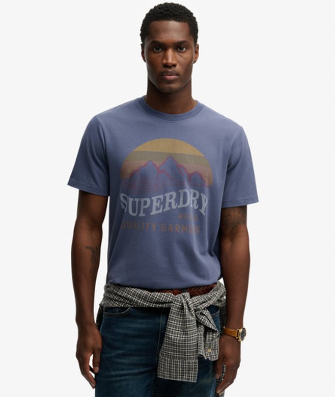 Superdry Herren Outdoors Mountain T-shirt in Lockerer Passform Navy - Größe: M
