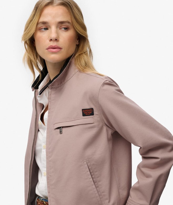 Superdry Damen Ranch-jacke mit Cordkragen Pink - Größe: 44