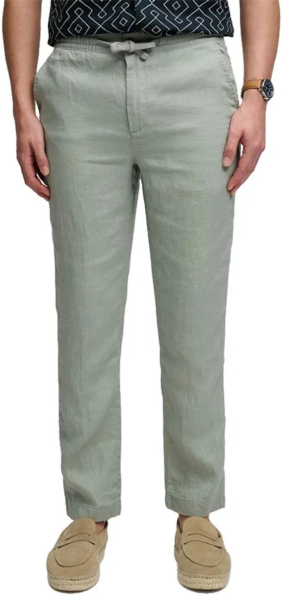 Superdry Herren Merchant Leinenhose Green - Größe: XS